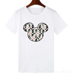 ZOGANKIN Cartoon Print Women T Shirt Summer Casual Short Sleeve O Neck T-shirt Ladies White TShirt Tops Cute Tees Shirt