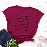 Plus Size S-5XL Fashion Sport Print T Shirt Women Shirts 100%Cotton O Neck Short Sleeve Summer TShirt Tops  Funny T Shirts