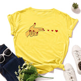 Plus Size S-5XL Love Launch Print Women T-Shirt 100%Cotton Women Shirts O Neck Short Sleeve Tees Summer T Shirt Female TShirt