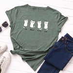 Summer Women T Shirt 5XL Plus Size Cotton Lovely Cats Print Short Sleeve Lady Tees Tops Casual Loose O-Neck Female Basic TShirt