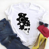 Women Fashion Witch Coffee Cartoon Clothing Print Ladies Summer T Tee  Female Top Shirt Clothes Tshirt Womens Graphic T-shirt