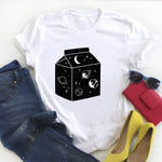 Women Fashion Witch Coffee Cartoon Clothing Print Ladies Summer T Tee  Female Top Shirt Clothes Tshirt Womens Graphic T-shirt