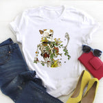 Women Fashion Witch Coffee Cartoon Clothing Print Ladies Summer T Tee  Female Top Shirt Clothes Tshirt Womens Graphic T-shirt