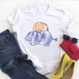 Women Fashion Witch Coffee Cartoon Clothing Print Ladies Summer T Tee  Female Top Shirt Clothes Tshirt Womens Graphic T-shirt