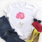 Women Fashion Witch Coffee Cartoon Clothing Print Ladies Summer T Tee  Female Top Shirt Clothes Tshirt Womens Graphic T-shirt