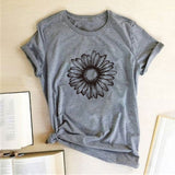Sunflower Printing T-shirts Women Shirts Summer Graphic Tees Women Aesthetic Tshirt Woman Simple Woman Clothes Casual Camisetas