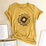 Sunflower Printing T-shirts Women Shirts Summer Graphic Tees Women Aesthetic Tshirt Woman Simple Woman Clothes Casual Camisetas