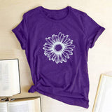 Sunflower Printing T-shirts Women Shirts Summer Graphic Tees Women Aesthetic Tshirt Woman Simple Woman Clothes Casual Camisetas
