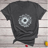 Sunflower Printing T-shirts Women Shirts Summer Graphic Tees Women Aesthetic Tshirt Woman Simple Woman Clothes Casual Camisetas