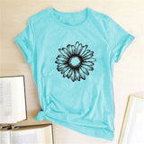 Sunflower Printing T-shirts Women Shirts Summer Graphic Tees Women Aesthetic Tshirt Woman Simple Woman Clothes Casual Camisetas