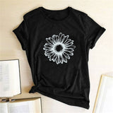 Sunflower Printing T-shirts Women Shirts Summer Graphic Tees Women Aesthetic Tshirt Woman Simple Woman Clothes Casual Camisetas