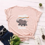 Plus Size S-5XL Rhinoceros Print 100%Cotton T-Shirt Women Shirts O Neck Short Sleeve Tee Summer TShirt Women T Shirt black Top