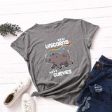 Plus Size S-5XL Rhinoceros Print 100%Cotton T-Shirt Women Shirts O Neck Short Sleeve Tee Summer TShirt Women T Shirt black Top