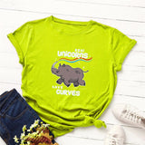 Plus Size S-5XL Rhinoceros Print 100%Cotton T-Shirt Women Shirts O Neck Short Sleeve Tee Summer TShirt Women T Shirt black Top