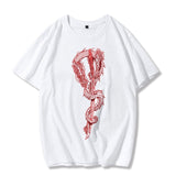 Harajuku Women's T-shirt Chinese Style Dragon Print Anime Short Sleeve T Shirt Streetwear Gothic Tops Retro Loose Tees Tshirts